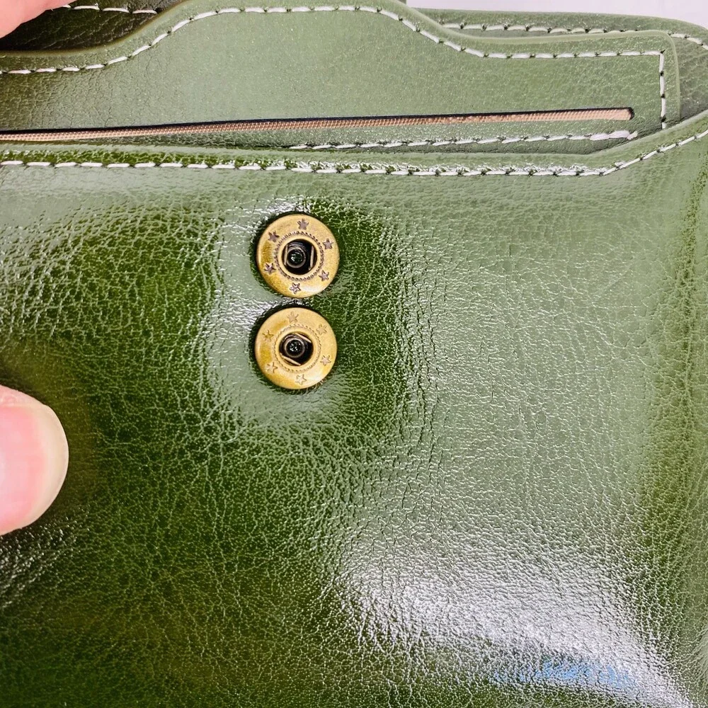 New Best Wishes For You Green Leather Wallet 4 Leaf Clover Lucky Gift With Box